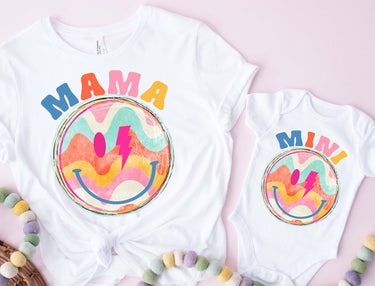 Smiley Face Mama and Mini T-Shirt Sets